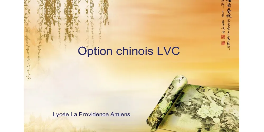 Présentation de l'option chinois au LEGT